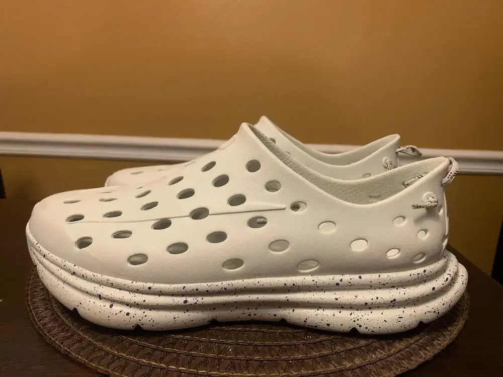 Kane Footwear Revive Active Recovery Slip-On Clogs - White/Blue Speckled 12